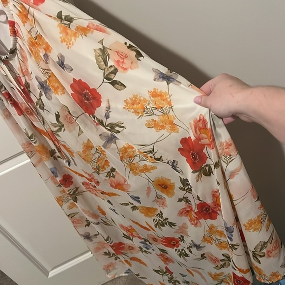 Papaya size Medium Maxi Sundress w slit and cutouts on side, mini skirt lined - Picture 8 of 11